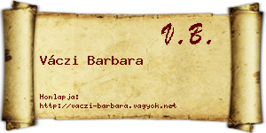 Váczi Barbara névjegykártya
